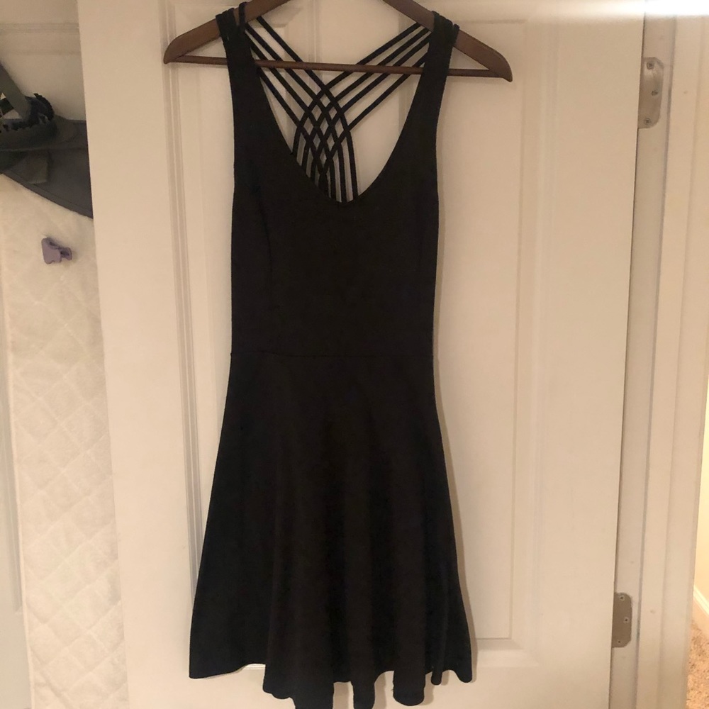 LUSH Skater strappy black jersey dress
